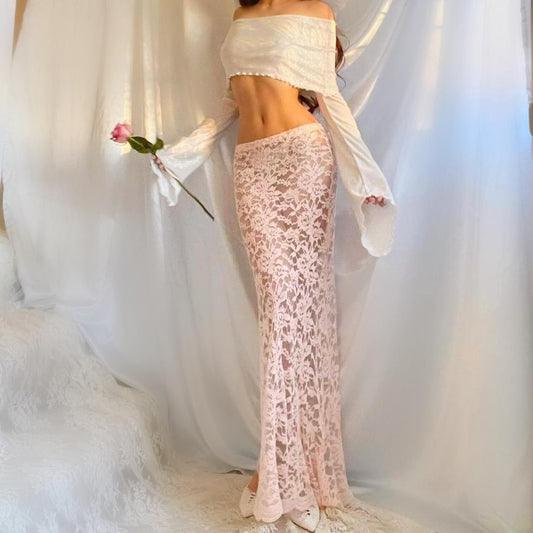 Aphrodite's Angel White Sparkly Crop Top