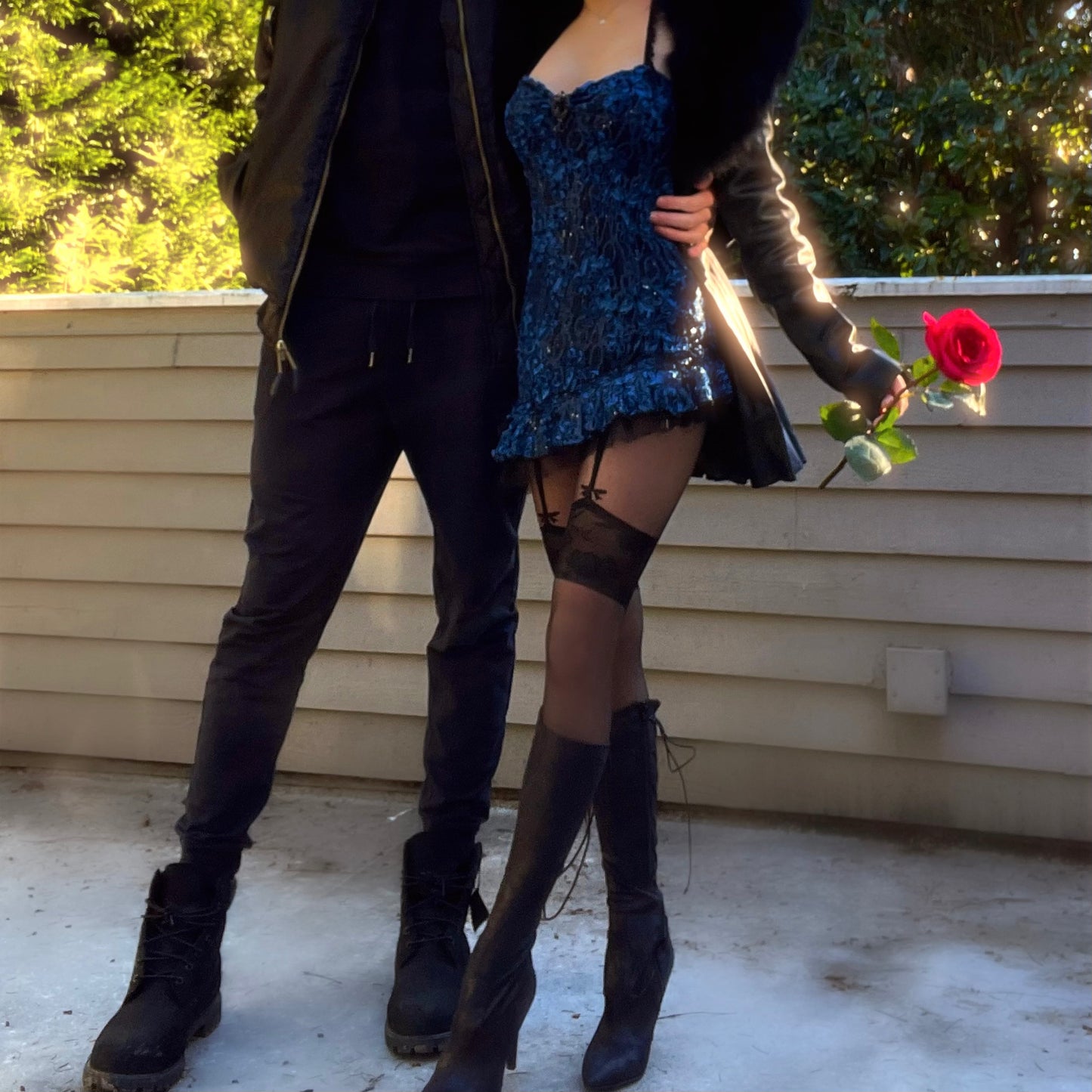 Persephone's Fairy - Blue Sparkly Lace Ruffle Mini Dress