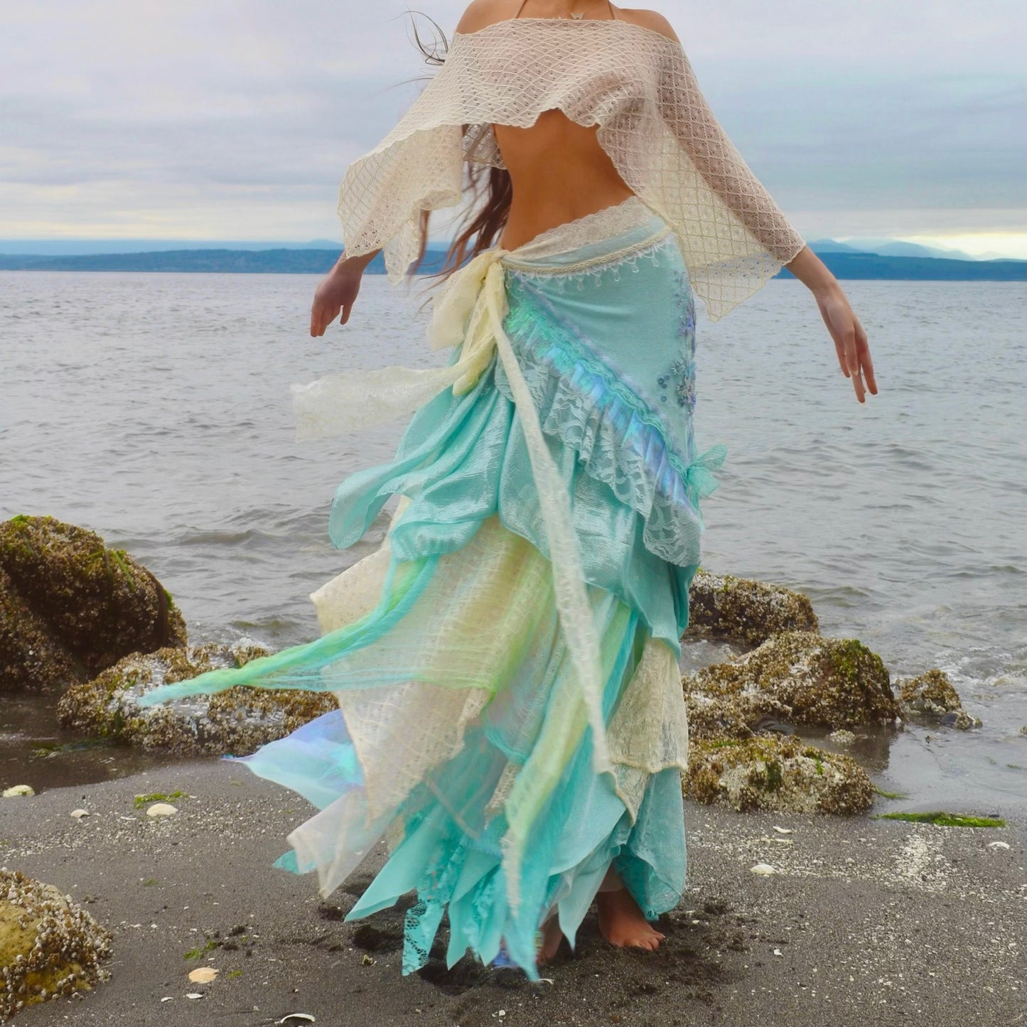 Siréna’s Spiral Tidewoven Layered Mermaid Skirt