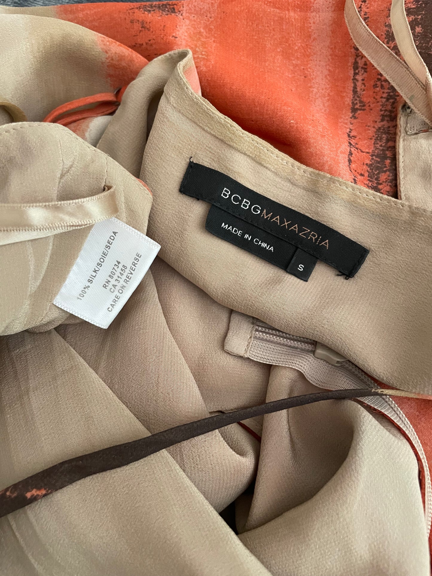 Vintage BCBG Orange Stripped Flowy Fairy Top