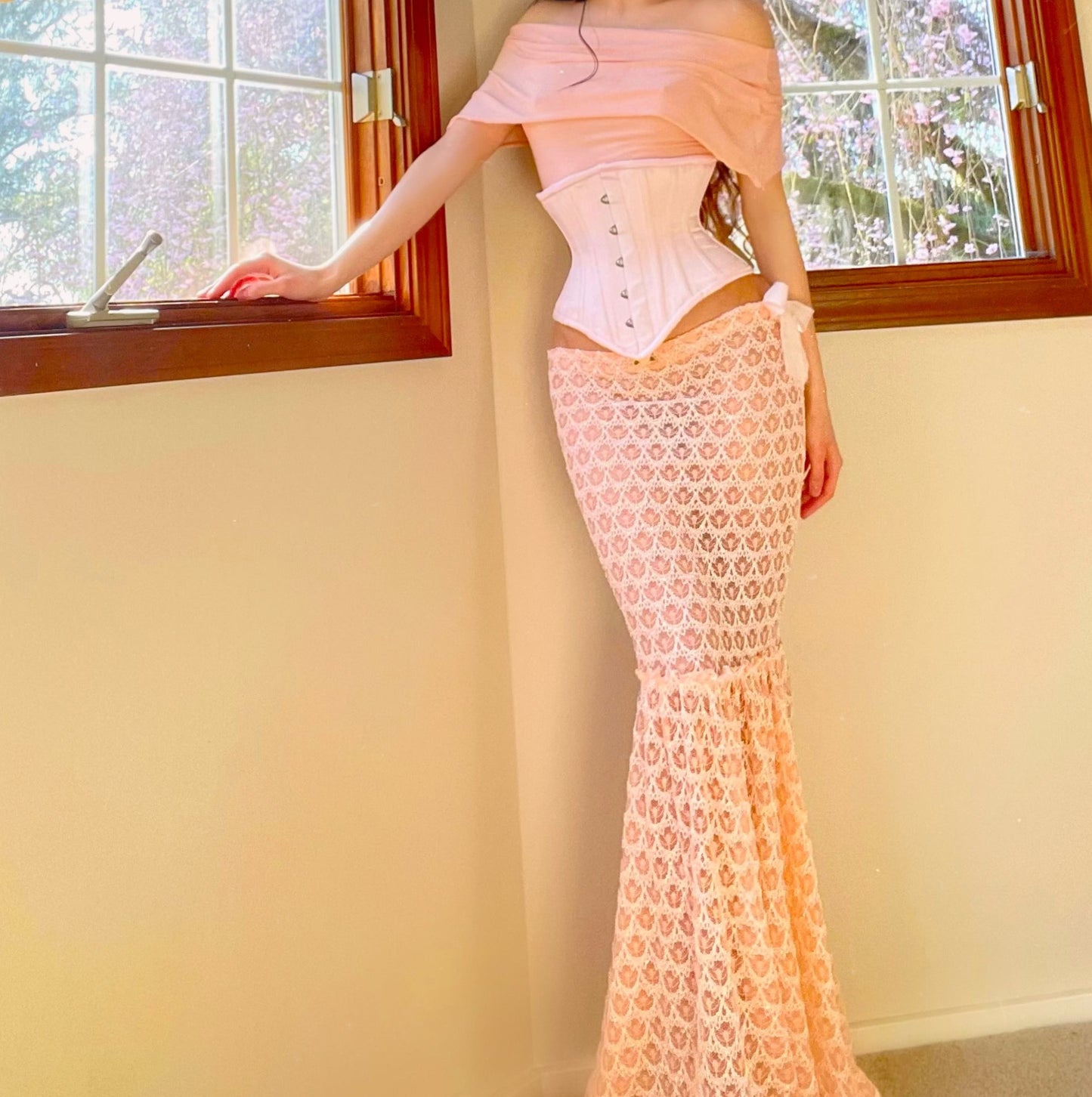 Super Soft Peachy Off the Shoulder Top