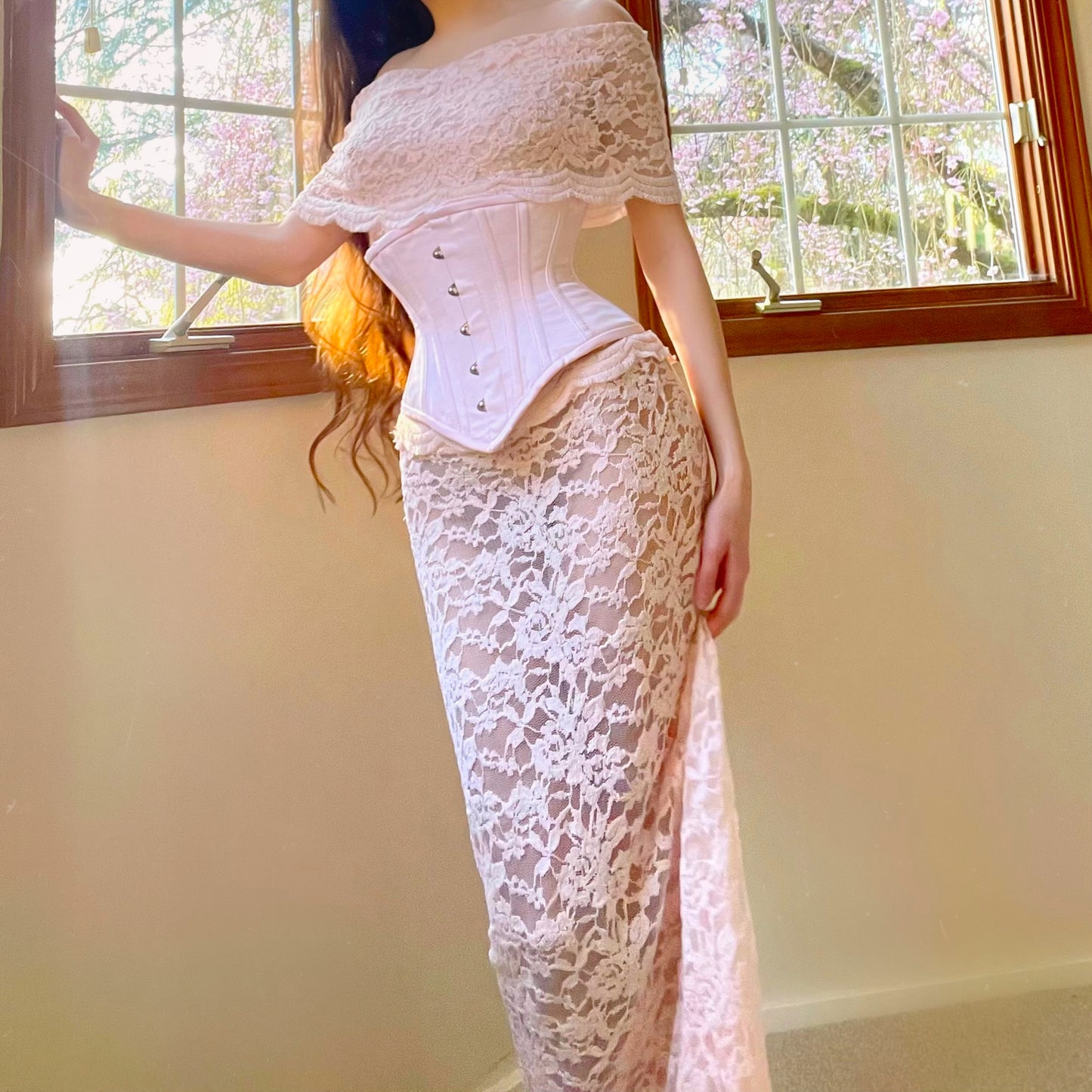 Light Pink Lace Matching Set