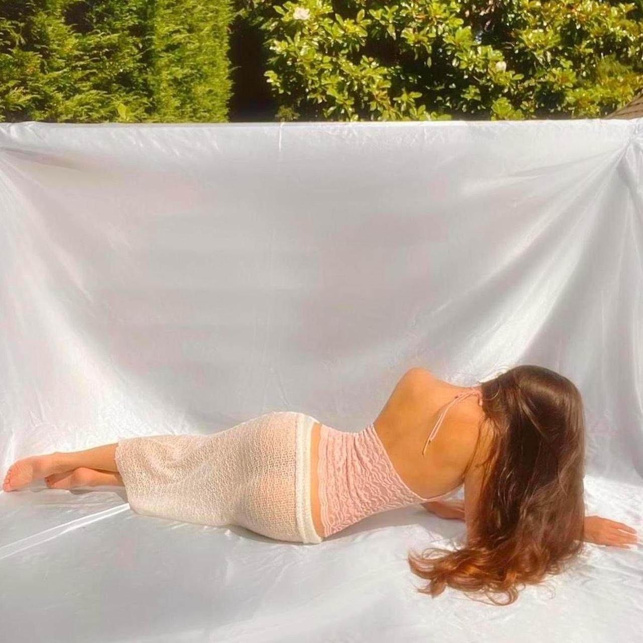 Handmade Baby Pink Sparkly Lace Mermaid Halter Top