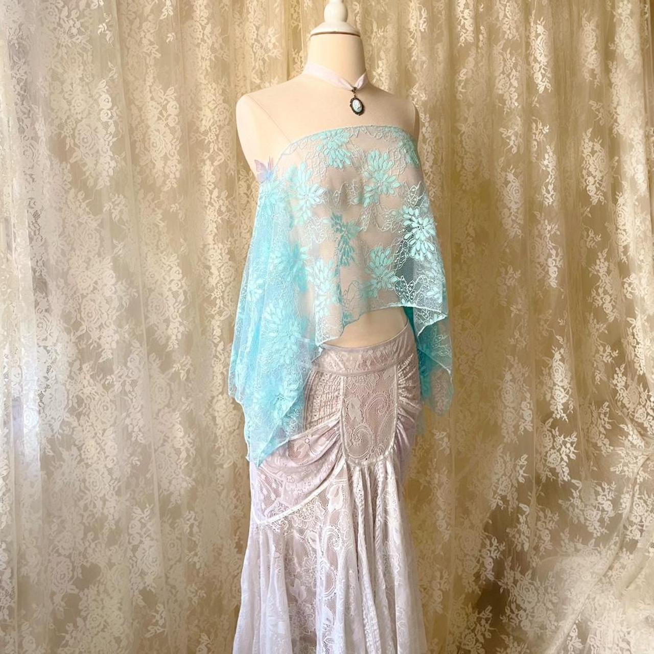 Baby Blue Sparkly Lace Butterfly Poncho