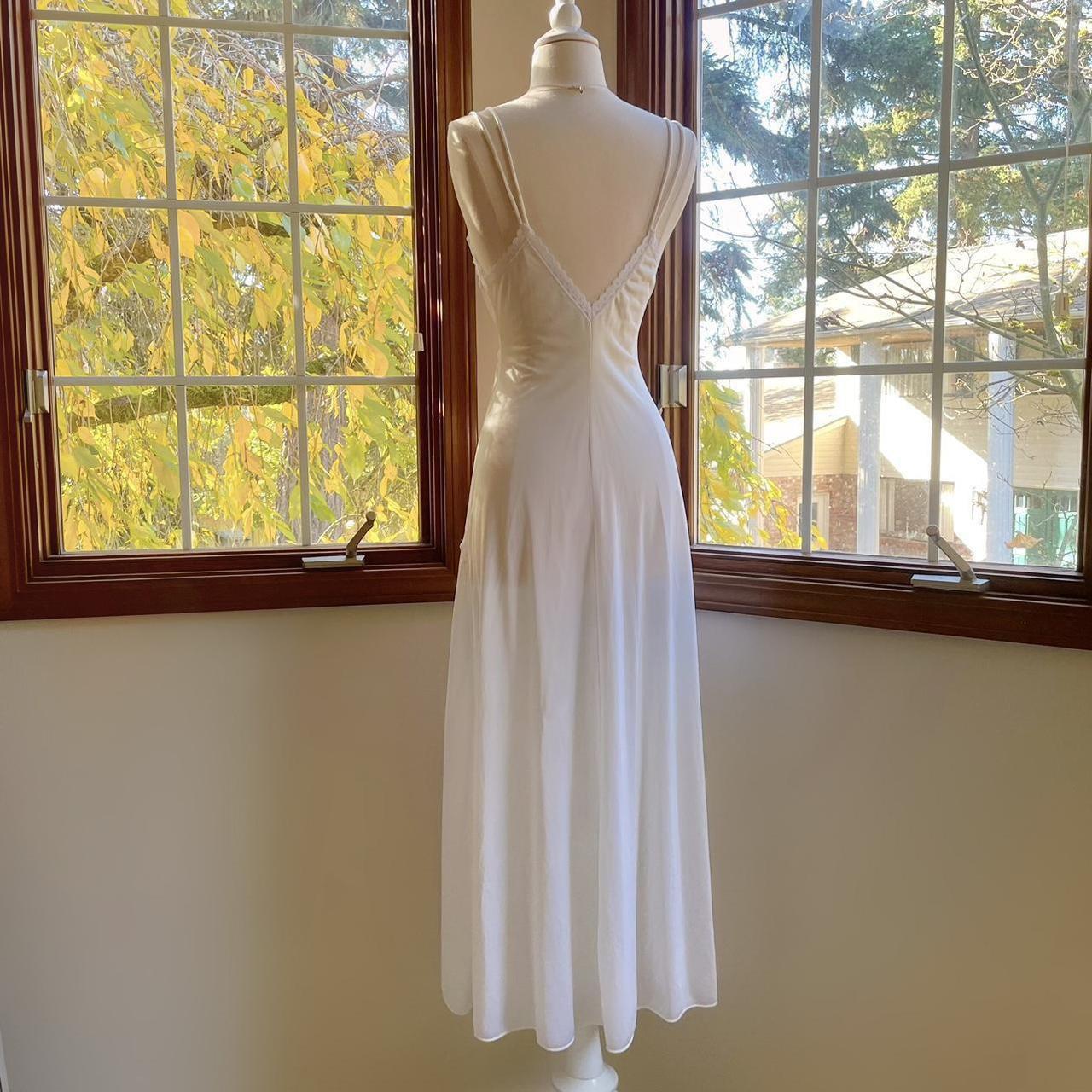 1970s angelic white lace & nylon see through lingerie gown