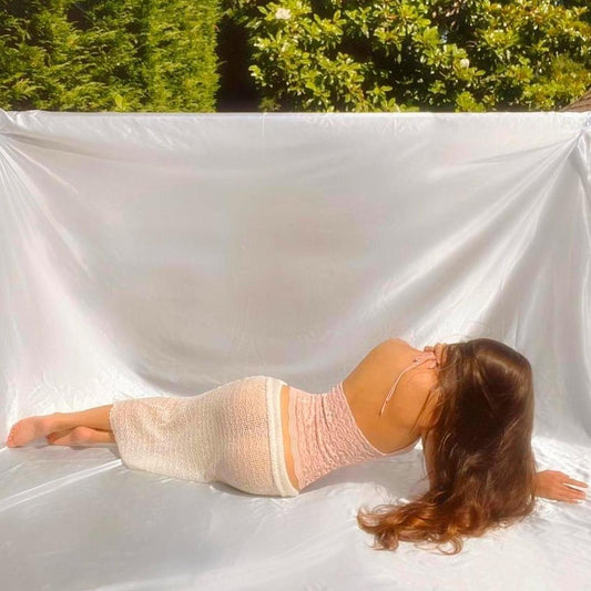 Handmade Baby Pink Sparkly Lace Mermaid Halter Top