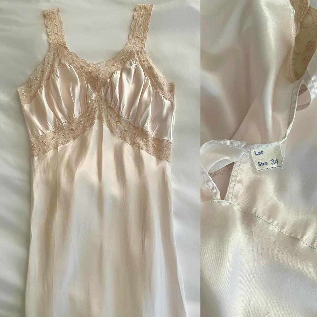 1930s pale baby pink old Hollywood glamour bias cut lingerie gown