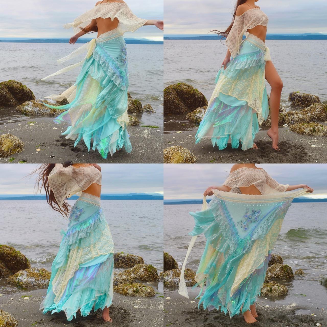 Siréna’s Spiral Tidewoven Layered Mermaid Skirt