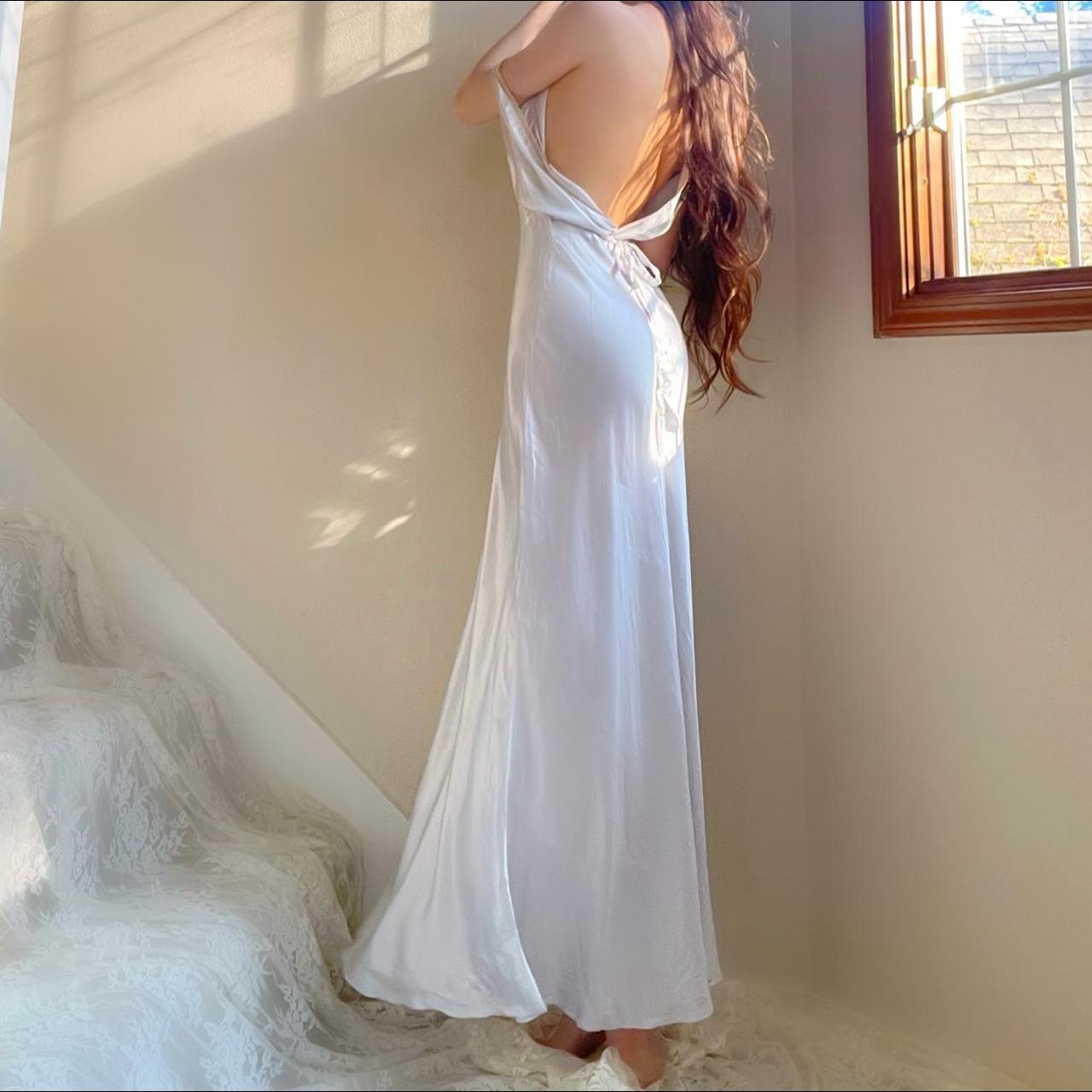 1930s antique pale blue silver old Hollywood glamour lingerie gown