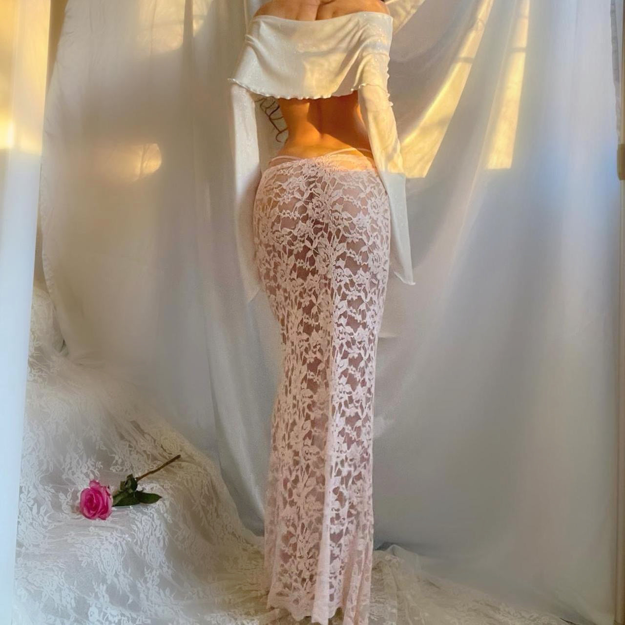 Aphrodite's Angel White Sparkly Crop Top