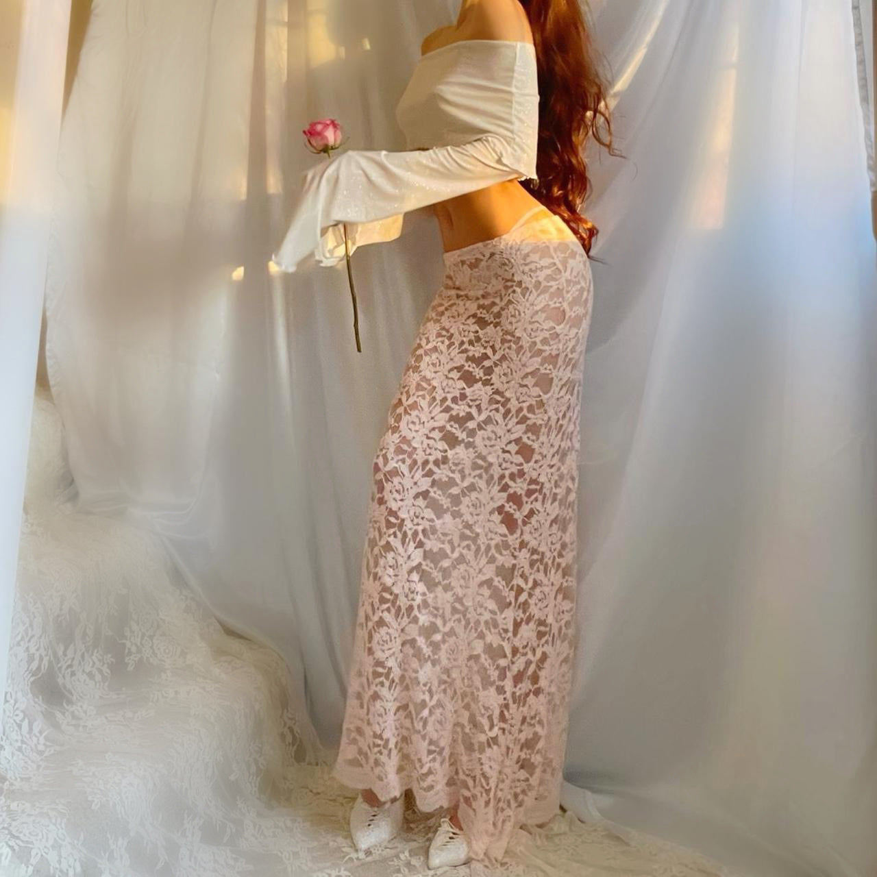 Aphrodite's Angel White Sparkly Crop Top