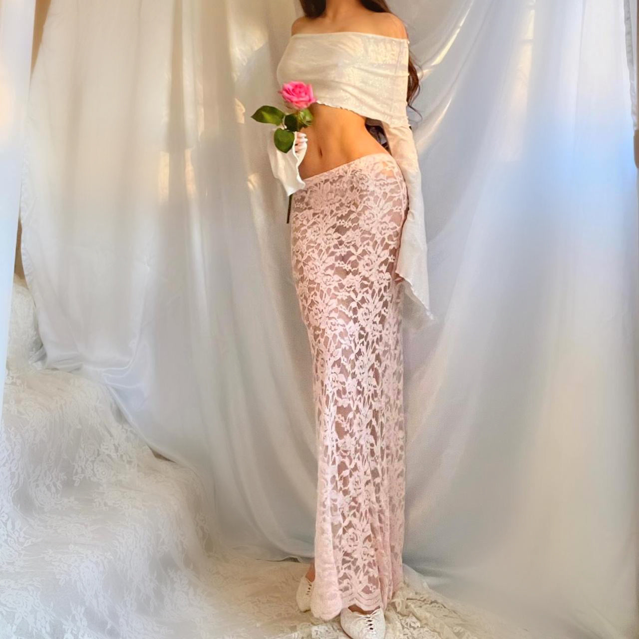 Aphrodite's Angel White Sparkly Crop Top