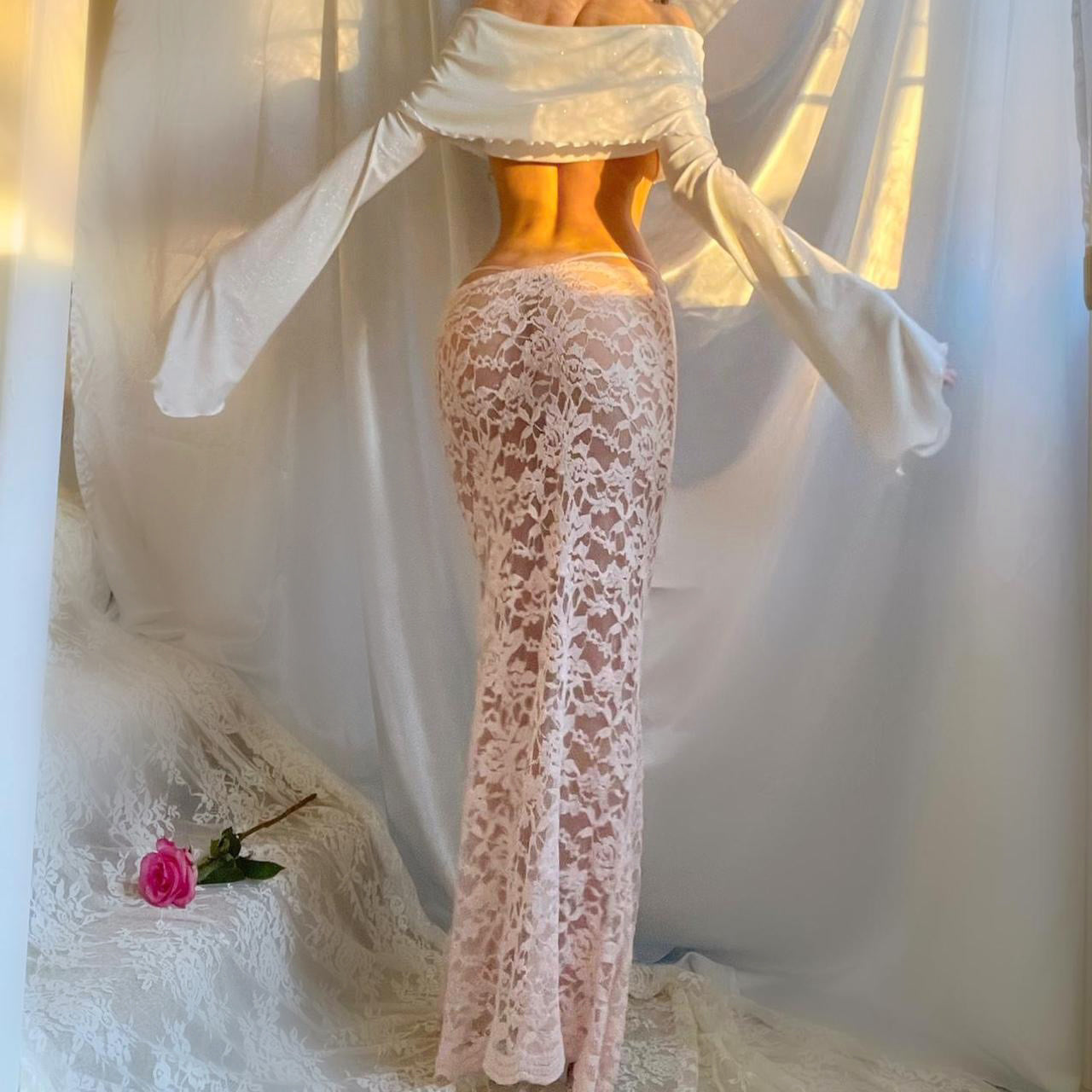 Aphrodite's Angel White Sparkly Crop Top