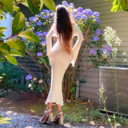 Aphrodite's Angel White/Ivory Off the Shoulder Mermaid Midi Dress