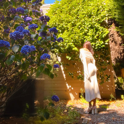 Aphrodite's Angel White/Ivory Off the Shoulder Mermaid Midi Dress