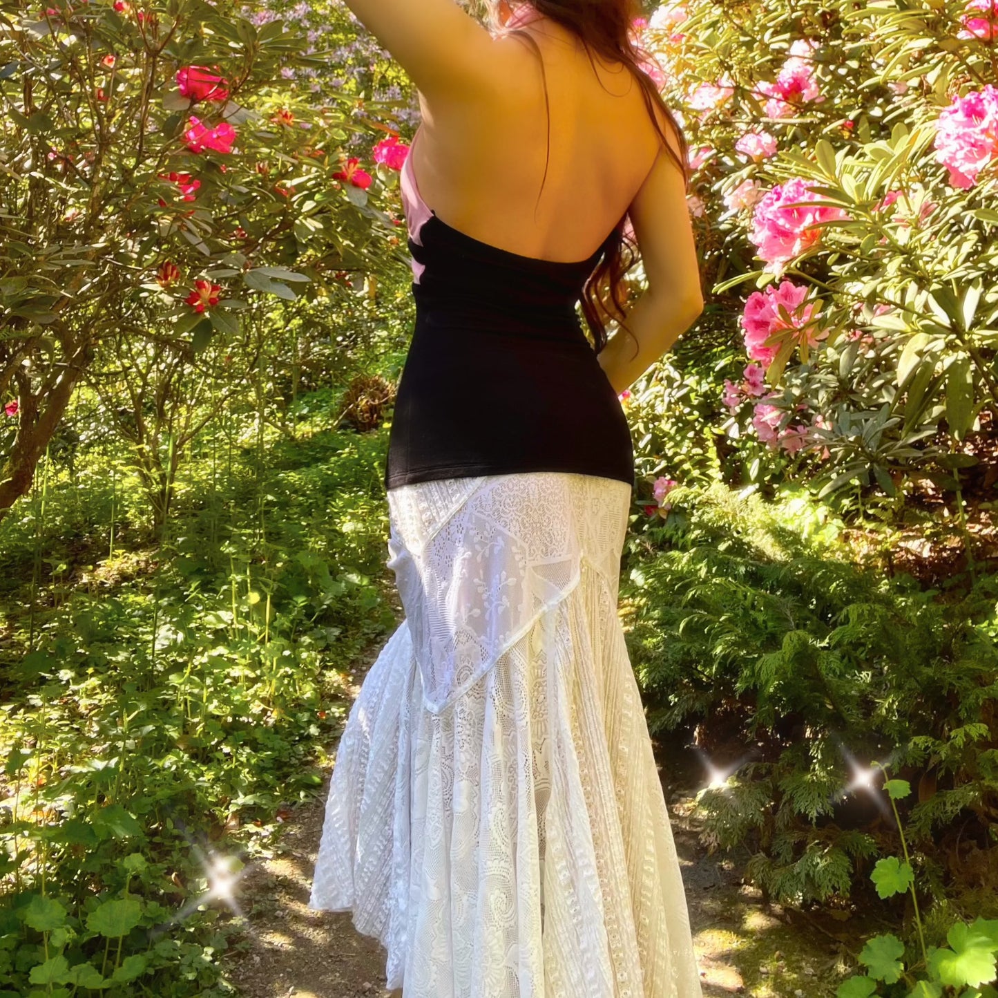 Vintage 90's Arden B Pink & Black Flower Halter Tank