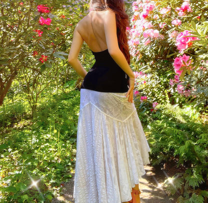 Vintage 90's Arden B Pink & Black Flower Halter Tank