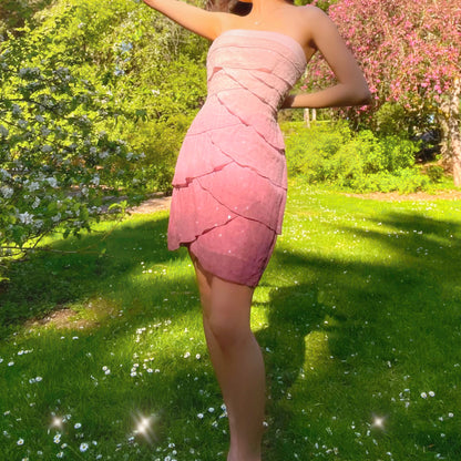 Vintage Bebe Sparkly Ombre Fairy Mini Dress