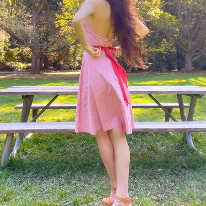 Vintage 90's Guess Red Gingham Halter Dress