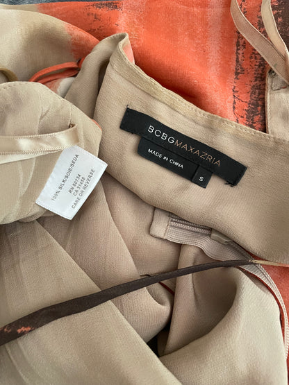 Vintage BCBG Orange Stripped Flowy Fairy Top