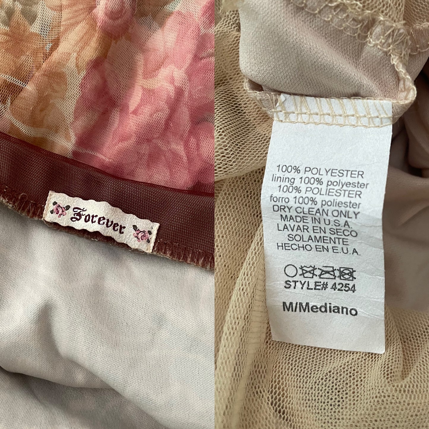Vintage 90's Forever Floral Strapless Fairy Dress