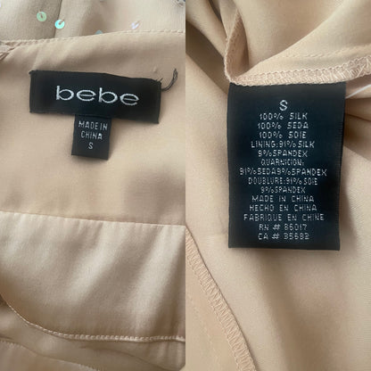 Vintage Bebe Nude Sparkly Silk Fairy Dress