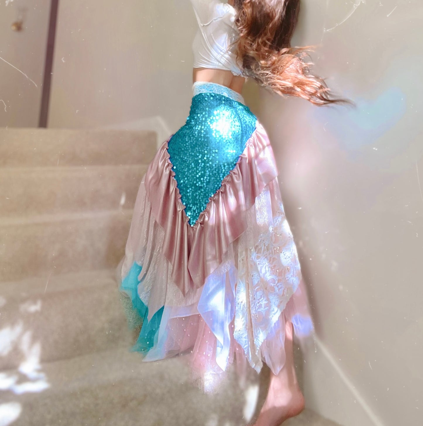 Mermaid Lace Sequin Handmade Skirt