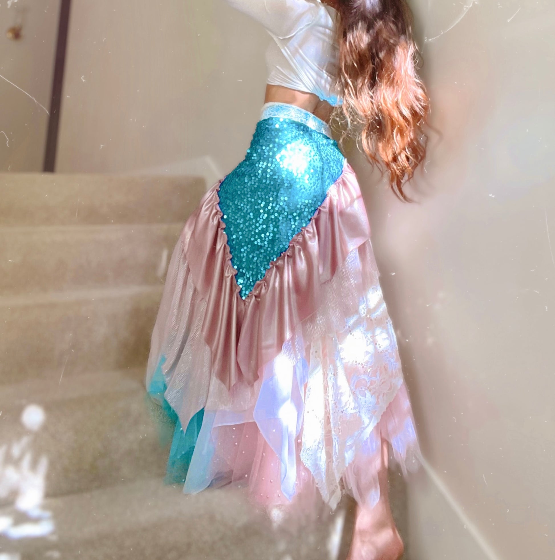 Mermaid Lace Sequin Handmade Skirt