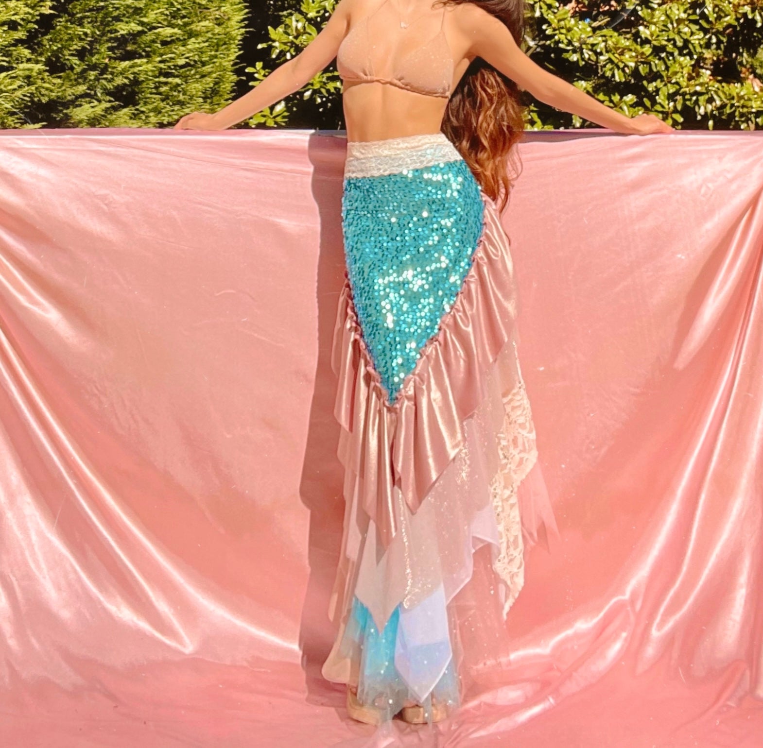 Mermaid Lace Sequin Handmade Skirt