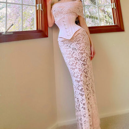 Light Pink Lace Matching Set