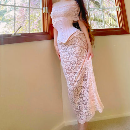 Light Pink Lace Matching Set