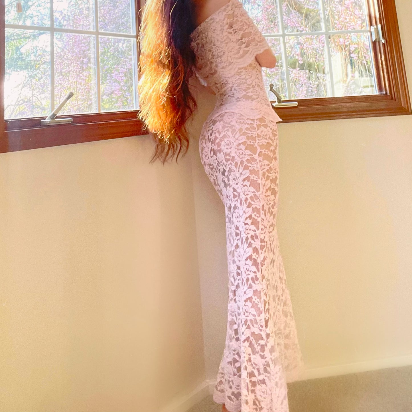 Light Pink Lace Matching Set