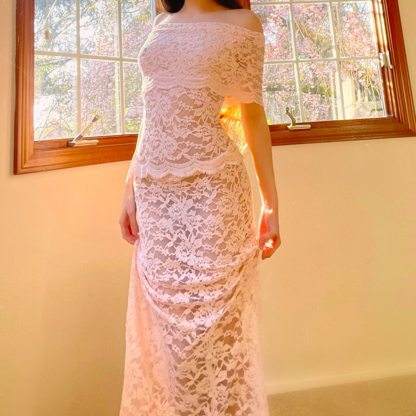 Light Pink Lace Matching Set