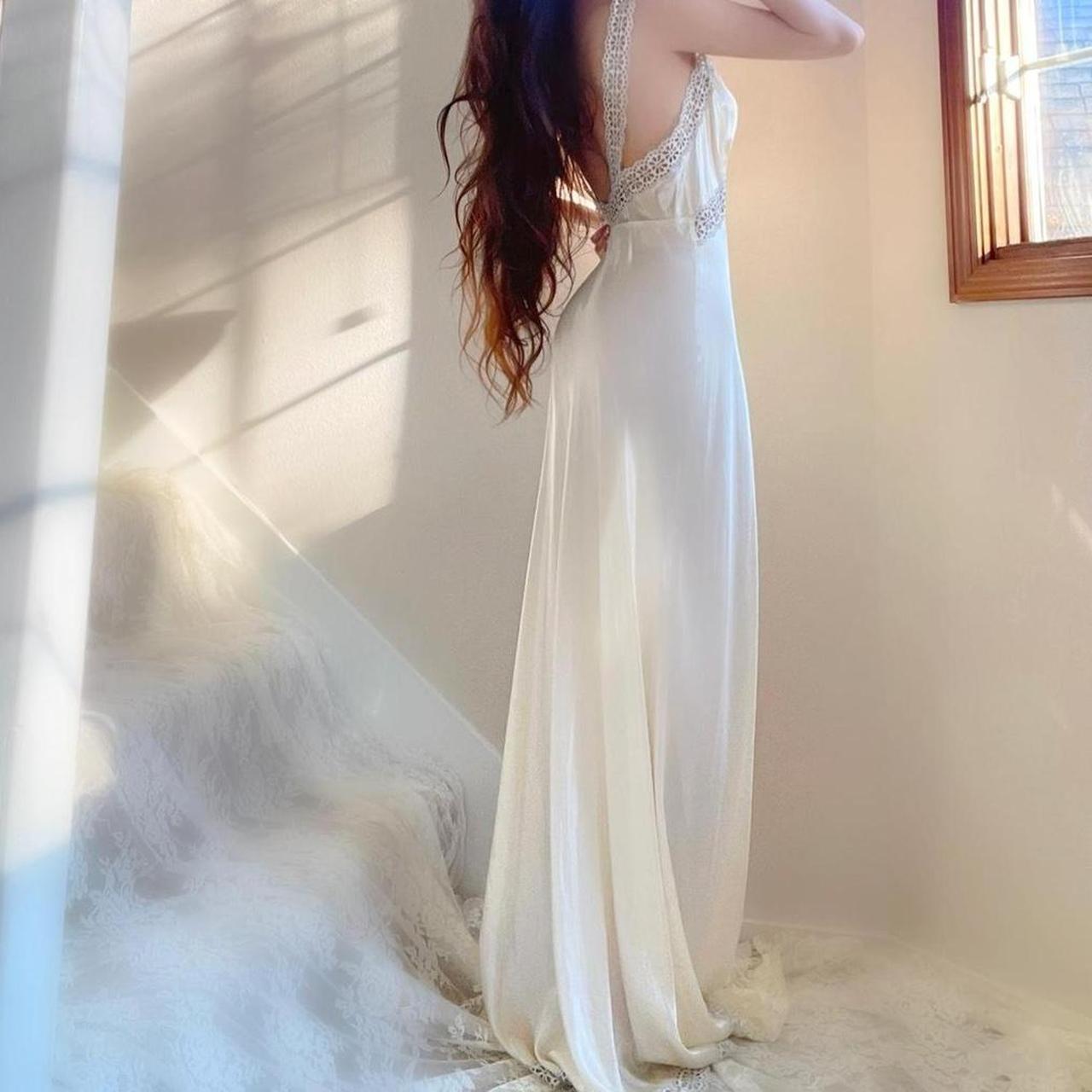 1930s Heavenly Lingerie by Fischer ecru/pale yellow bias cut honeymoon bridal lingerie gown