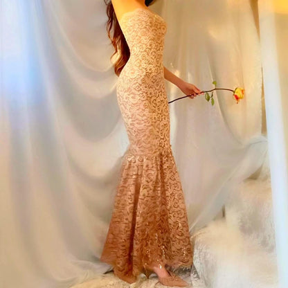 Sparkly Lace Cream/Mocha Ombre Mermaid Lingerie Dress
