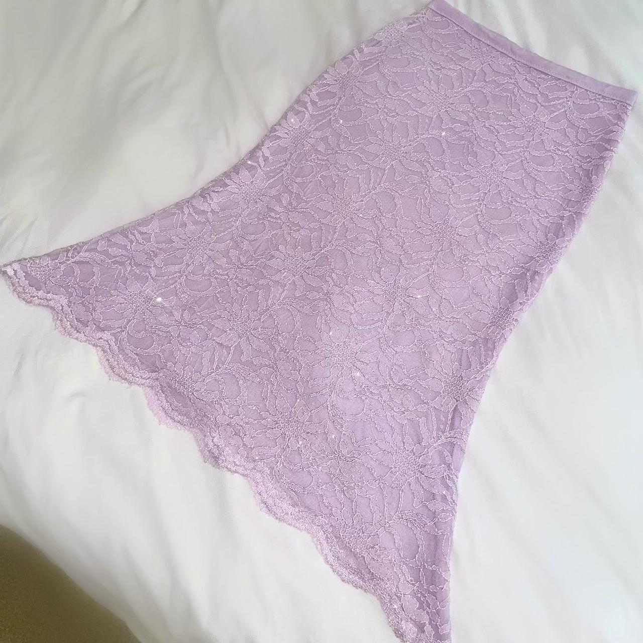 Lilac Sparkly Lace Mermaid Midi Skirt