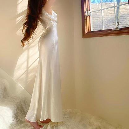 1930s antique bias cut white butterfly honeymoon bridal lingerie gown