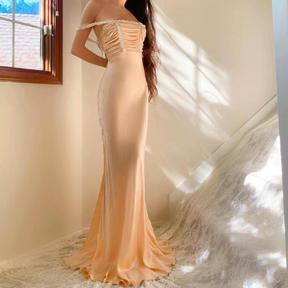 1930s antique soft peach/apricot romantic silk bias cut lingerie gown