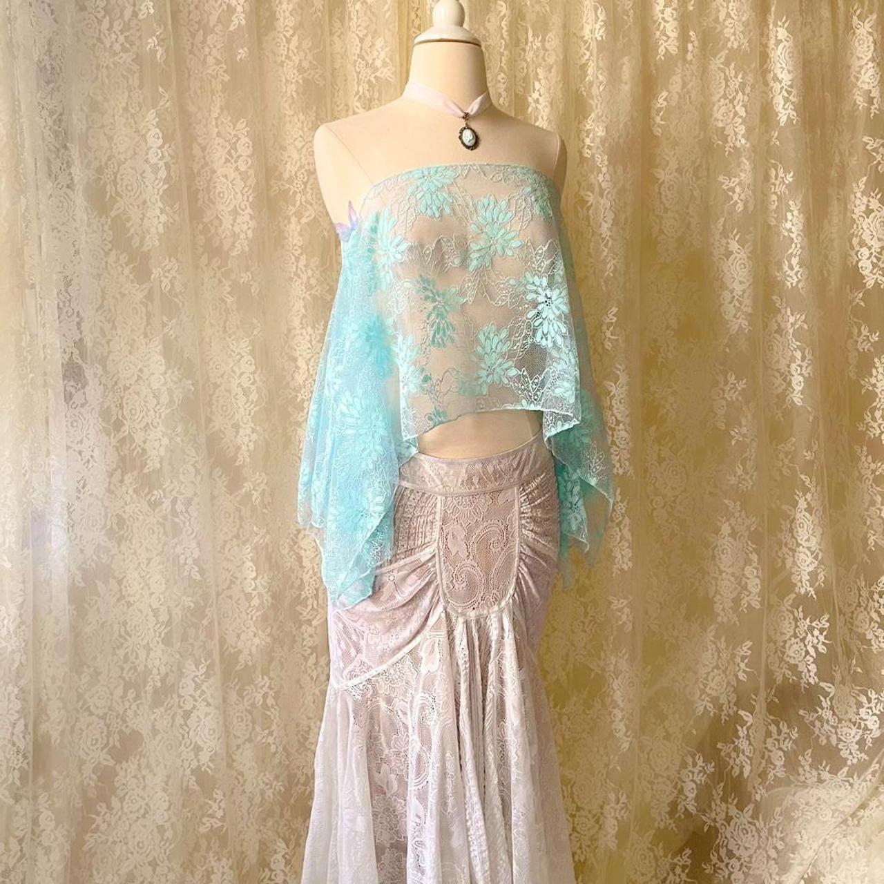 Baby Blue Sparkly Lace Butterfly Poncho
