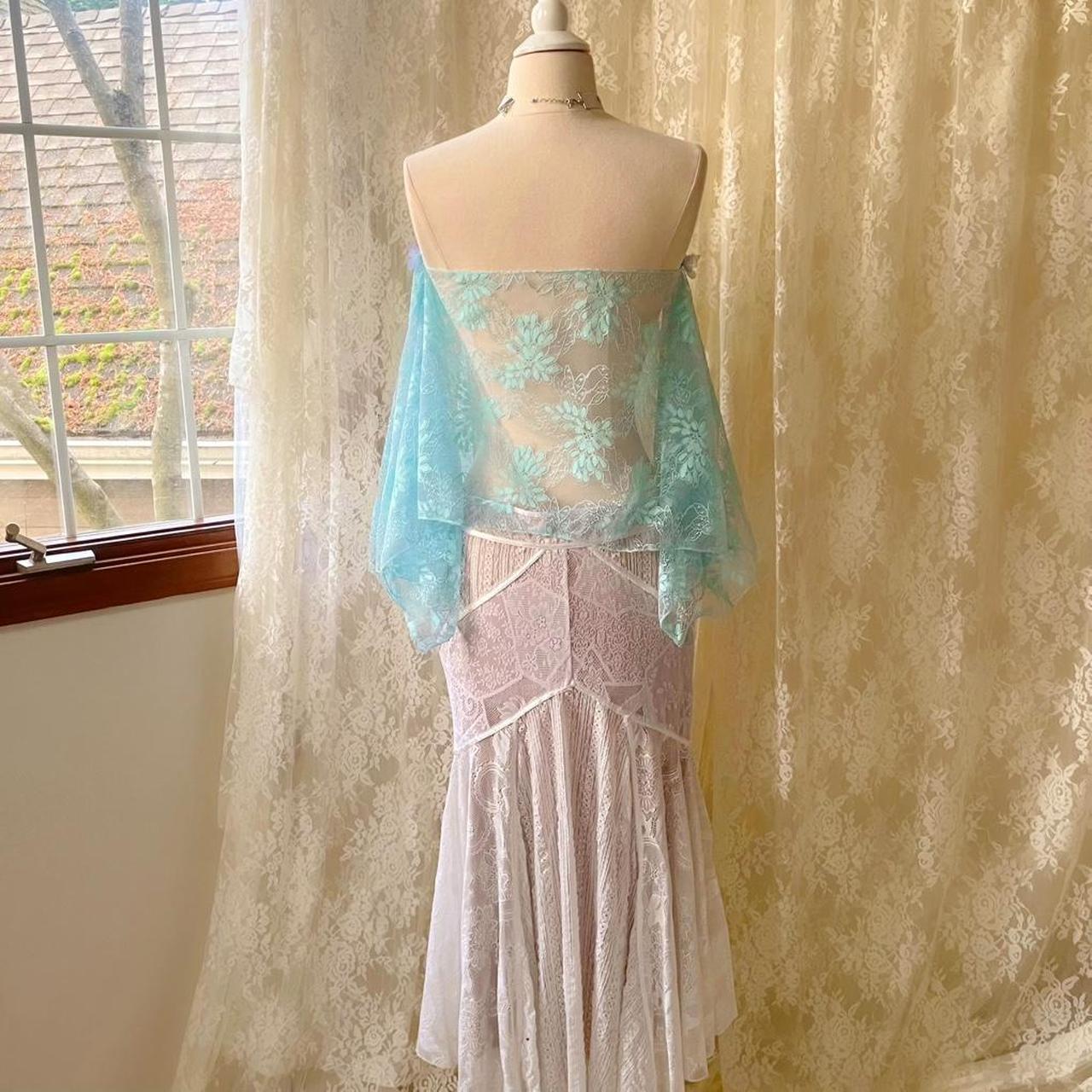 Baby Blue Sparkly Lace Butterfly Poncho