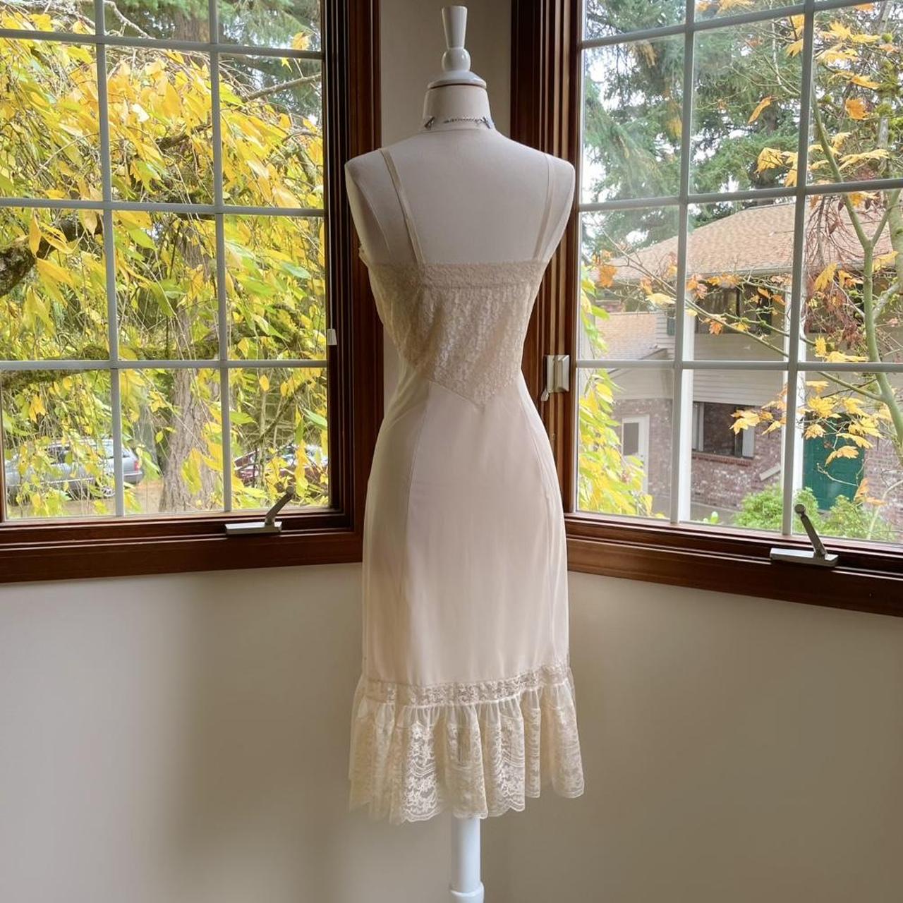 1950s vintage Van Raalte nude nylon/lace lingerie dress