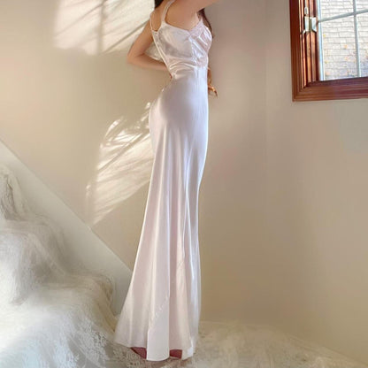 1930s antique pale pink glamorous bias cut lingerie gown