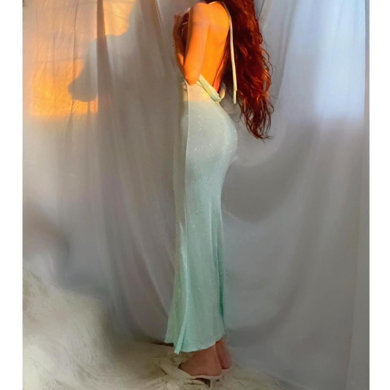 Minty Sea Green Cowl Neck Mermaid Midi/Maxi Dress
