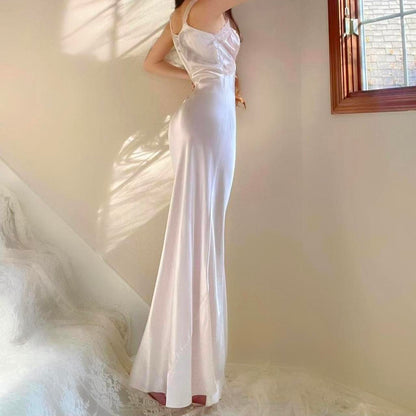 1930s pale baby pink old Hollywood glamour bias cut lingerie gown