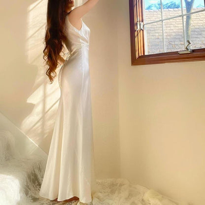 1930s/40s white butterfly honeymoon bridal bias cut lingerie gown