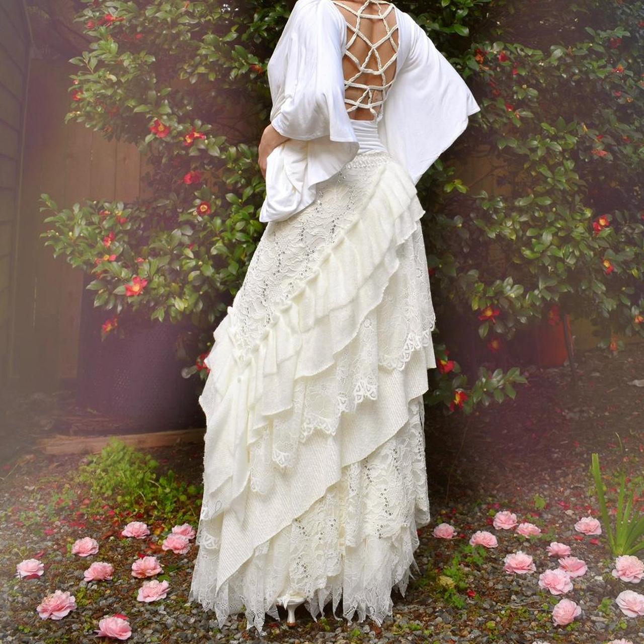 Aphrodite's Angel White Layered Maxi Skirt