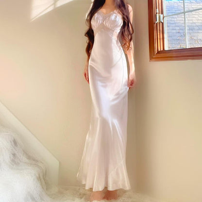 1930s antique pale pink glamorous bias cut lingerie gown