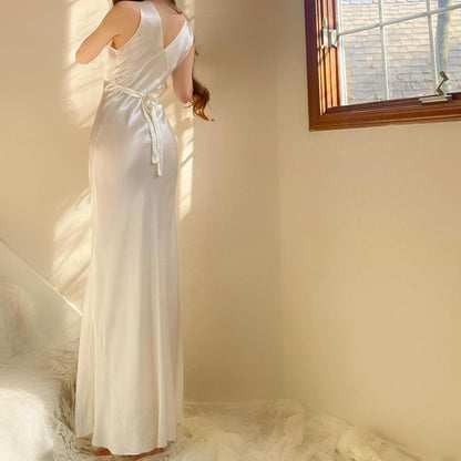 1930s antique bias cut white butterfly honeymoon bridal lingerie gown