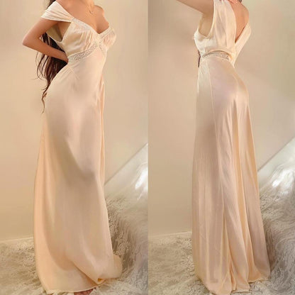 1940s vintage softest peach/apricot bias cut lingerie gown