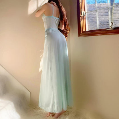 1970s Vanity Fair baby blue dainty lingerie dress